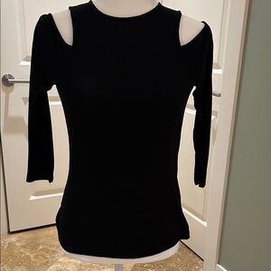 Black Michael Kors Cold Shoulder Top
